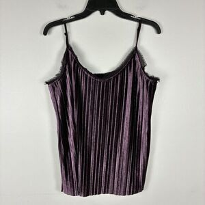Whimsigoth Velvet Cami Top Sz M Purple Pleated Dark Witchy Goth